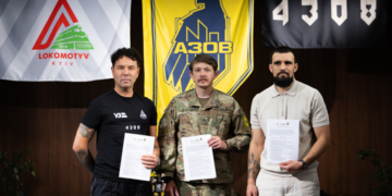 ФК «Локомотив» Київ, 12-та бригада спеціального призначення «Азов» НГУ та ГО «4308» підписали меморандум про співпрацю